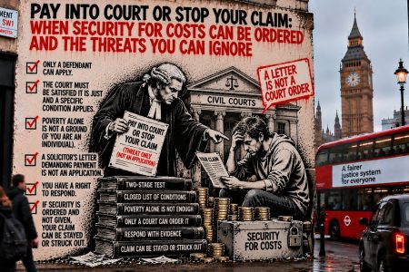 Pay into court or stop your claim: when a defendant can demand security for costs, and the threats litigants in person can ignore